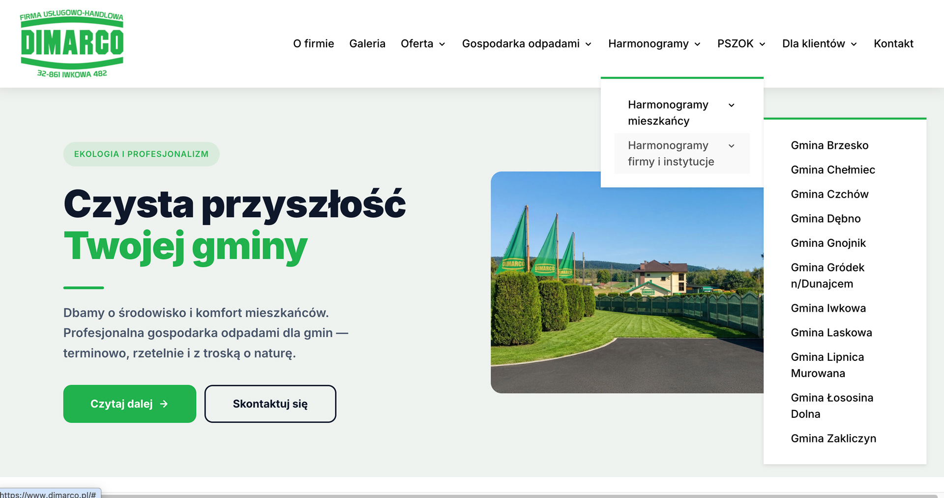 DiMarco — harmonogram odpadów